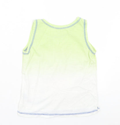 Primark Boys Green Cotton Basic Tank Size 3-4 Years Crew Neck Pullover - Shark