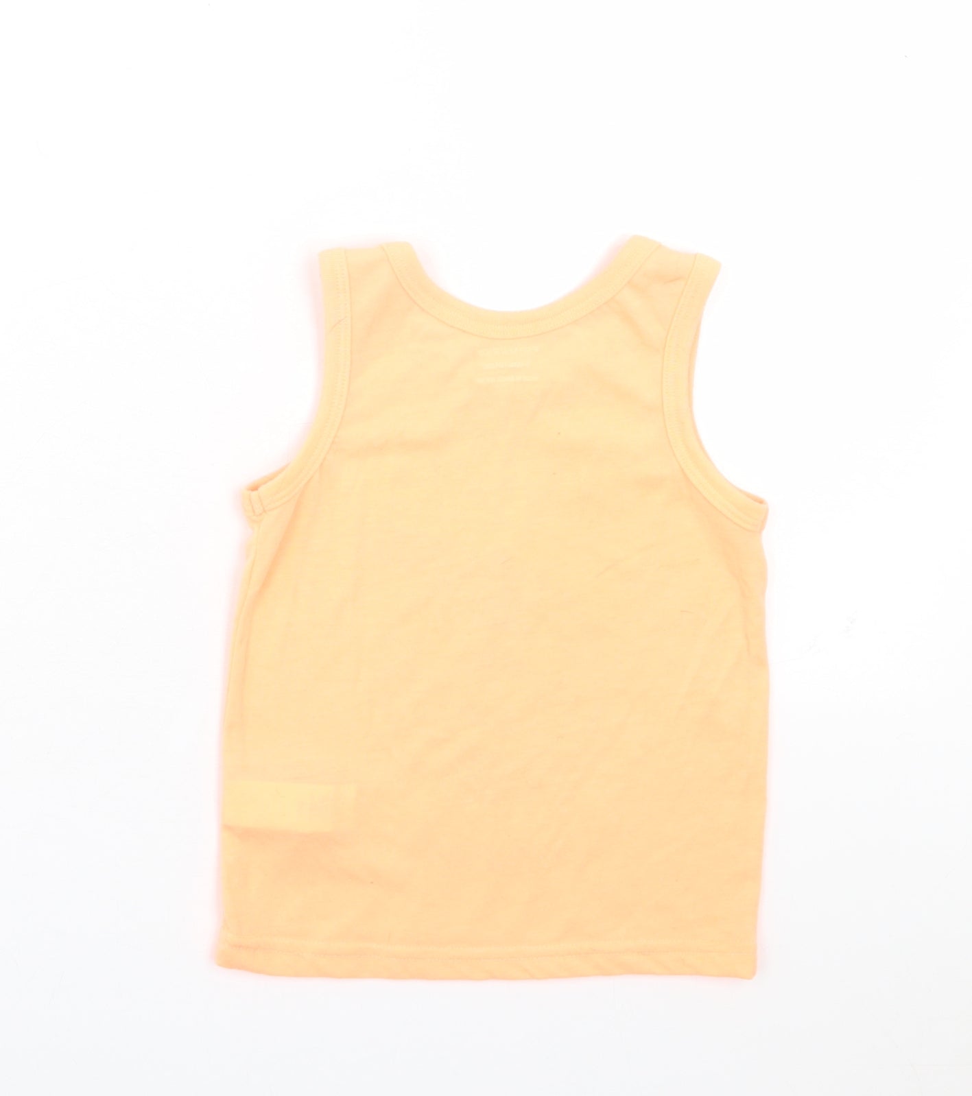 Primark Boys Orange Polyester Basic Tank Size 3-4 Years Crew Neck Pullover - West Coast