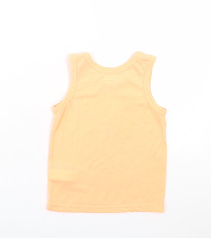 Primark Boys Orange Polyester Basic Tank Size 3-4 Years Crew Neck Pullover - West Coast