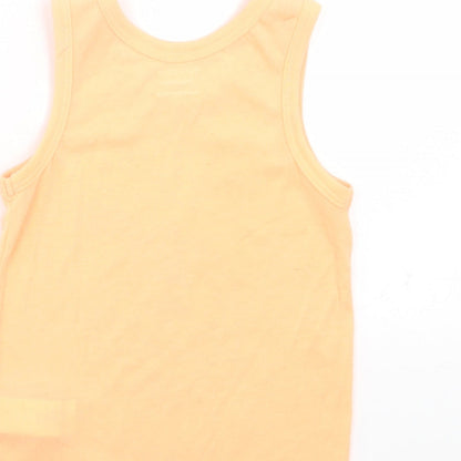 Primark Boys Orange Polyester Basic Tank Size 3-4 Years Crew Neck Pullover - West Coast