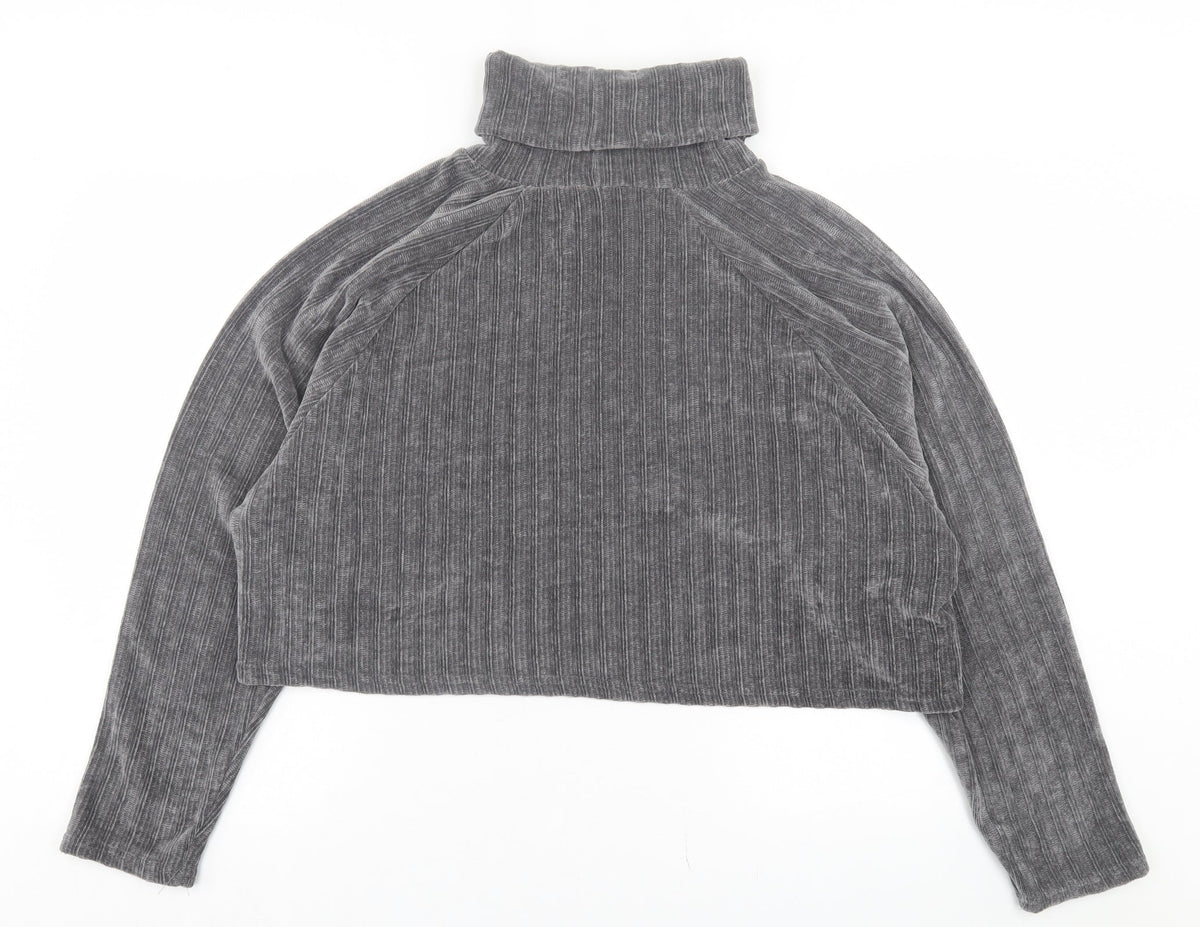 Motel Womens Grey Polyester Pullover Sweatshirt Size S Pullover - Crop