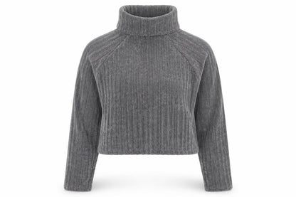 Motel Womens Grey Polyester Pullover Sweatshirt Size S Pullover - Crop