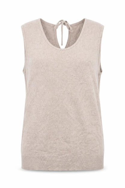 Benson Womens Brown Scoop Neck Cotton Vest Jumper Size S