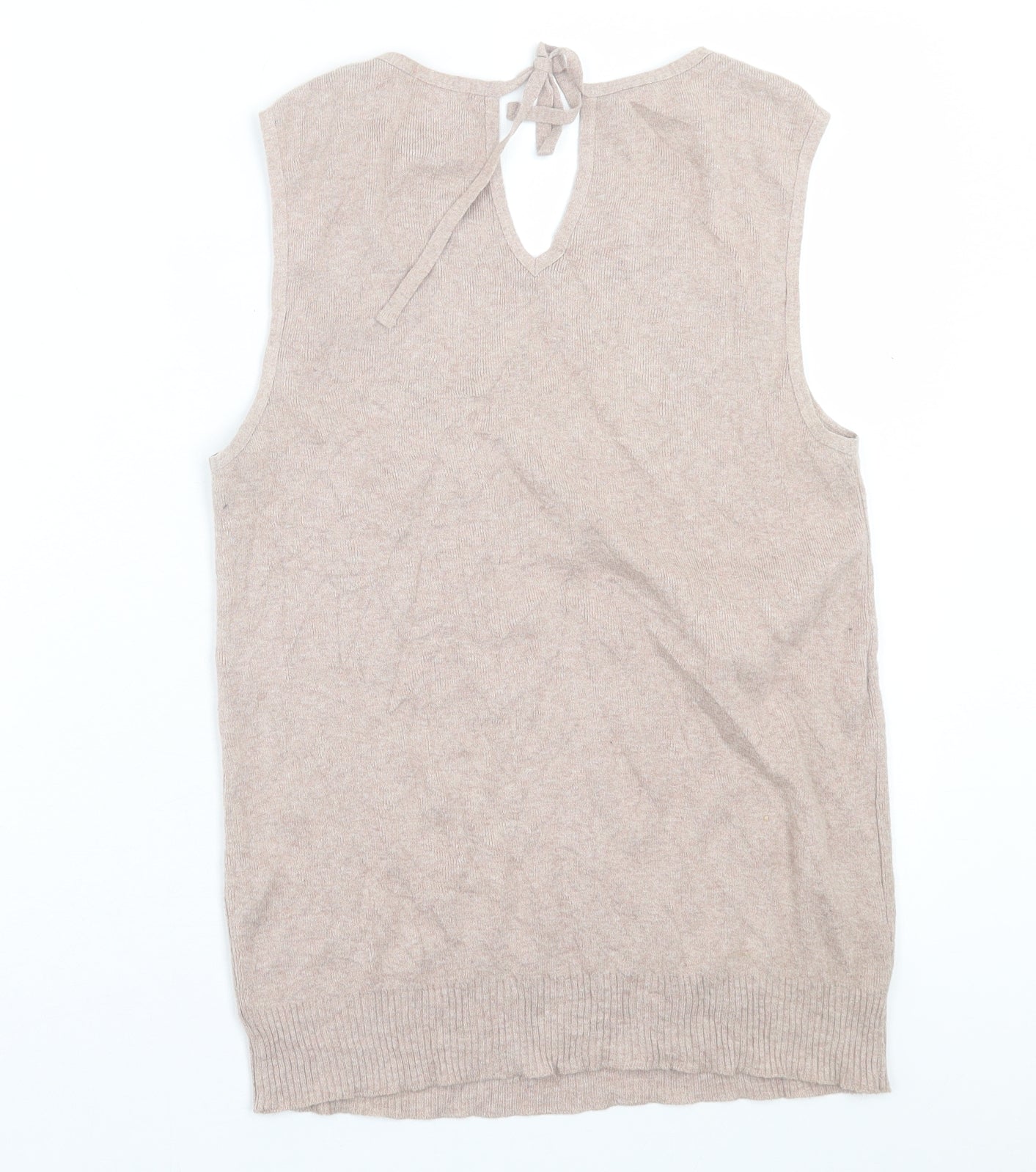Benson Womens Brown Scoop Neck Cotton Vest Jumper Size S