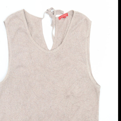 Benson Womens Brown Scoop Neck Cotton Vest Jumper Size S