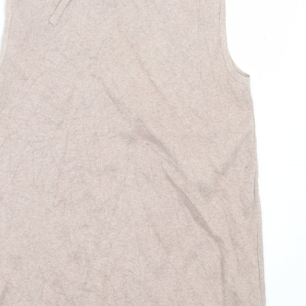 Benson Womens Brown Scoop Neck Cotton Vest Jumper Size S