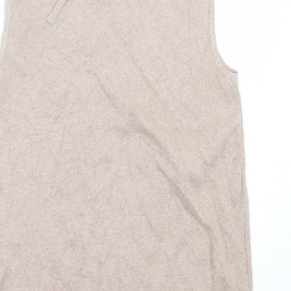 Benson Womens Brown Scoop Neck Cotton Vest Jumper Size S