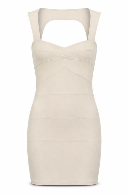 Aislinn Womens Beige Polyester Bodycon Size 10 Halter Pullover