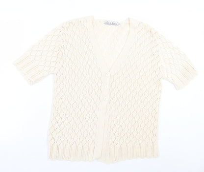 Womens UK Size 2XL Pure & Natural Ivory Cardigan Jumper