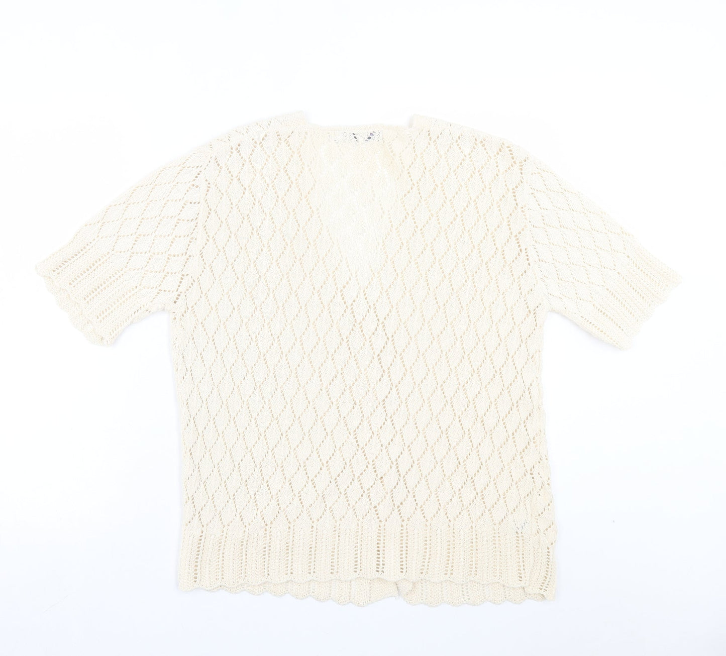Womens UK Size 2XL Pure & Natural Ivory Cardigan Jumper