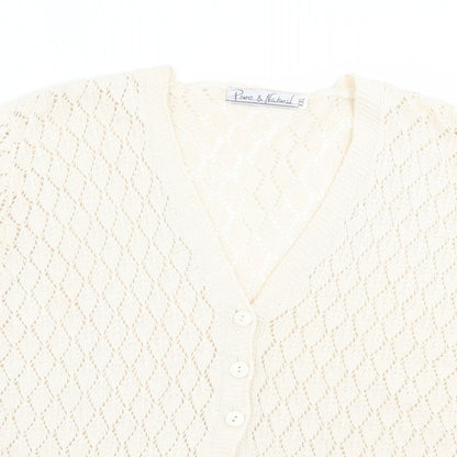 Womens UK Size 2XL Pure & Natural Ivory Cardigan Jumper