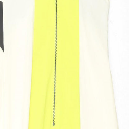 Julien Macdonald Womens Multicoloured Colourblock Polyamide A-Line Size 8 V-Neck Zip