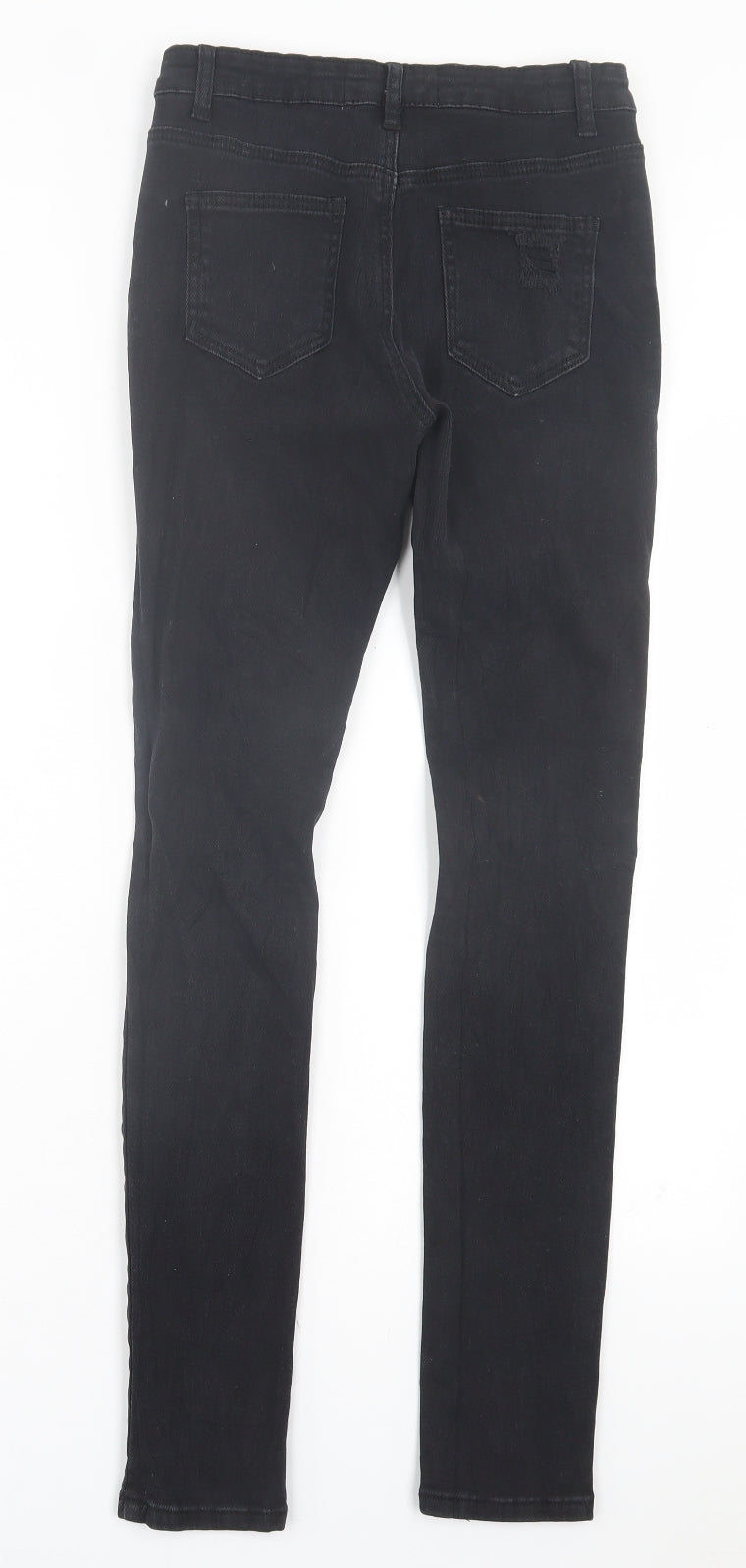 PARISIAN SIGNATURE Womens Black Camel Skinny Jeans Size 6 L29 in Regular Button - Ripped Detail