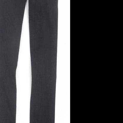 PARISIAN SIGNATURE Womens Black Camel Skinny Jeans Size 6 L29 in Regular Button - Ripped Detail