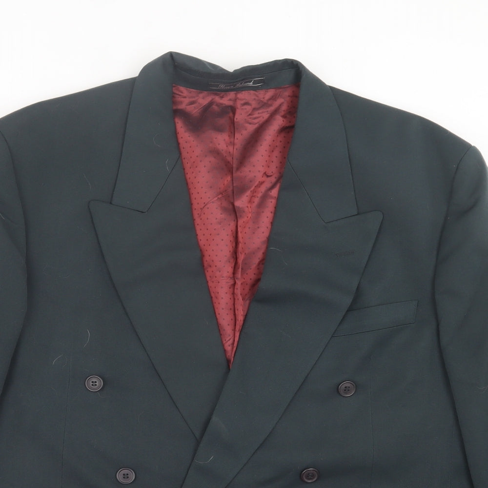 Mens UK Size 44 River Island Regular Green Suit Jacket