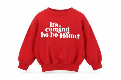 NEXT Boys Red Cotton Pullover Sweatshirt Size 5 Years Pullover - It's Coming Ho-Ho Home