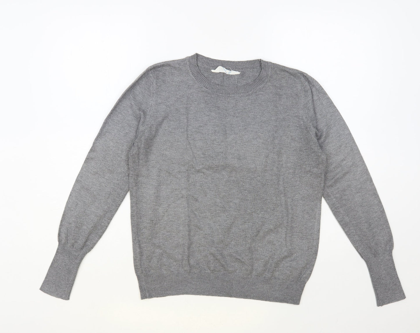 Primark Womens Grey Crew Neck Polyester Pullover Jumper Size 12