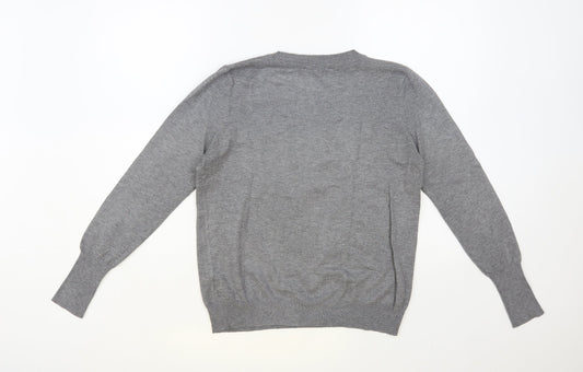 Primark Womens Grey Crew Neck Polyester Pullover Jumper Size 12