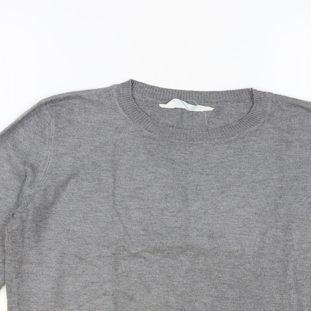 Primark Womens Grey Crew Neck Polyester Pullover Jumper Size 12