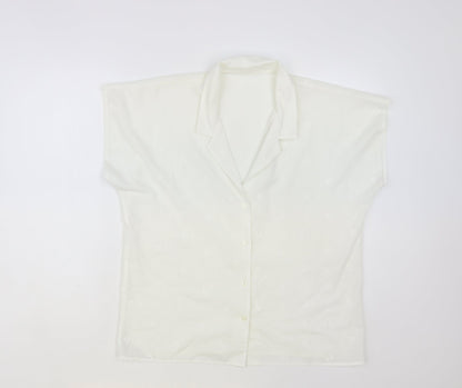 Womens UK Size 16 Preworn White Basic Button-Up