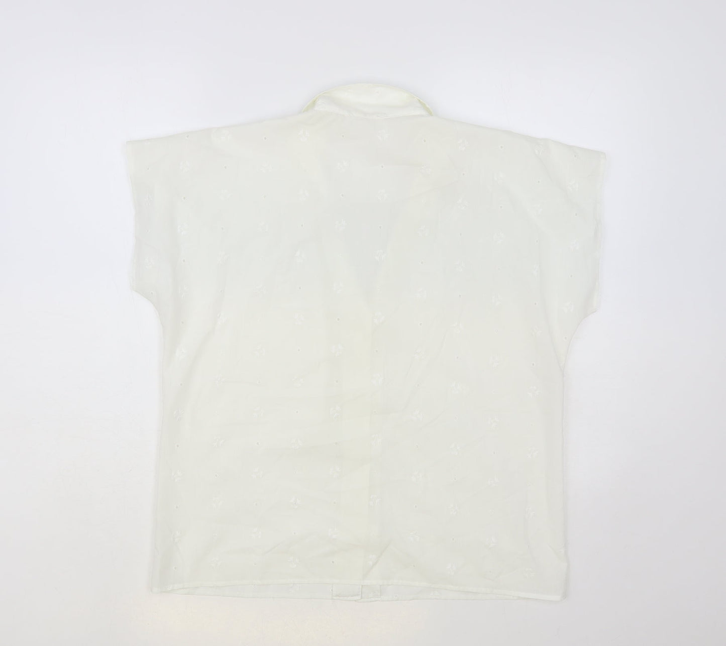 Womens UK Size 16 Preworn White Basic Button-Up