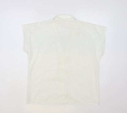Womens UK Size 16 Preworn White Basic Button-Up
