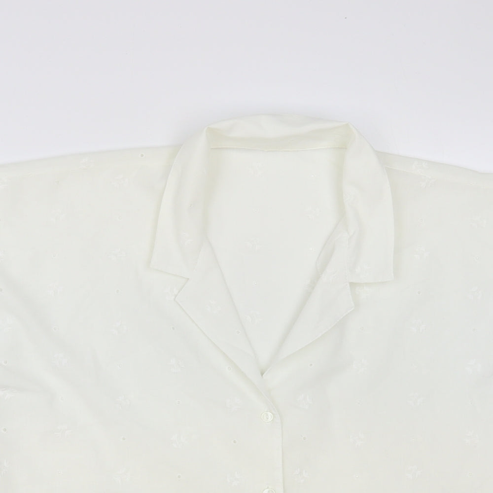 Womens UK Size 16 Preworn White Basic Button-Up
