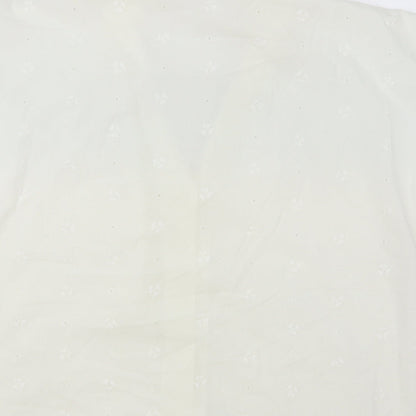 Womens UK Size 16 Preworn White Basic Button-Up