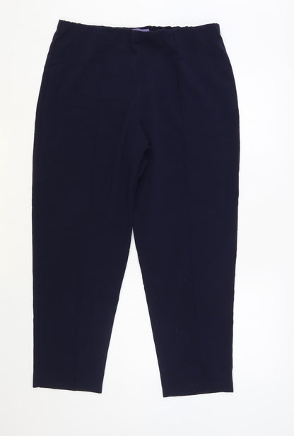 Autonomy Womens Blue Polyester Trousers Size 14 L26 in Regular