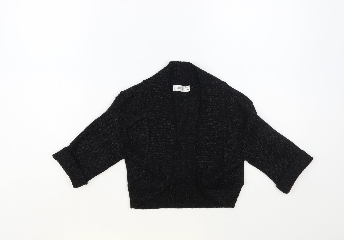 Womens UK Size 14 Quiz Black Shrug Jumper