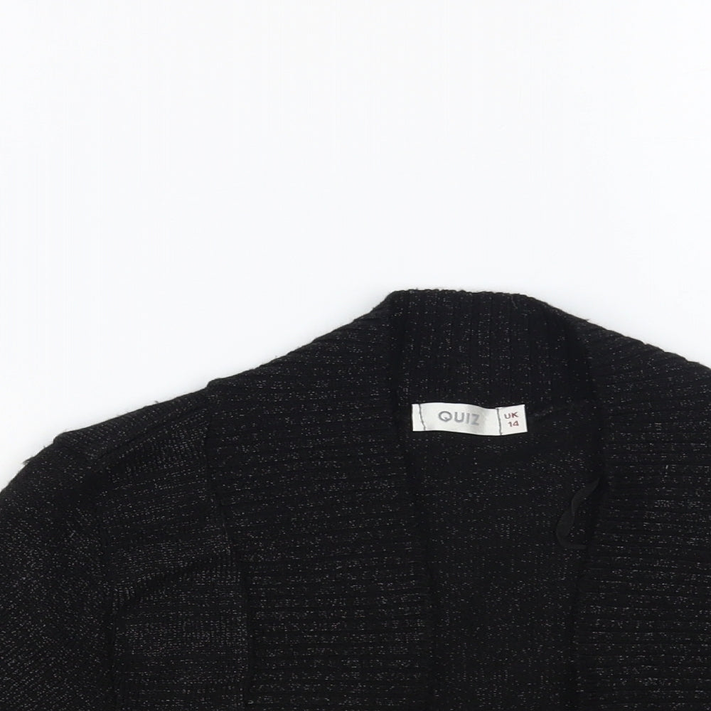 Womens UK Size 14 Quiz Black Shrug Jumper