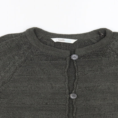Vanilla Sands Womens Green Round Neck Acrylic Cardigan Jumper Size 14