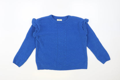 Womens UK Size S Papaya Blue Pullover Jumper