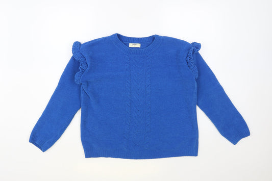 Womens UK Size S Papaya Blue Pullover Jumper