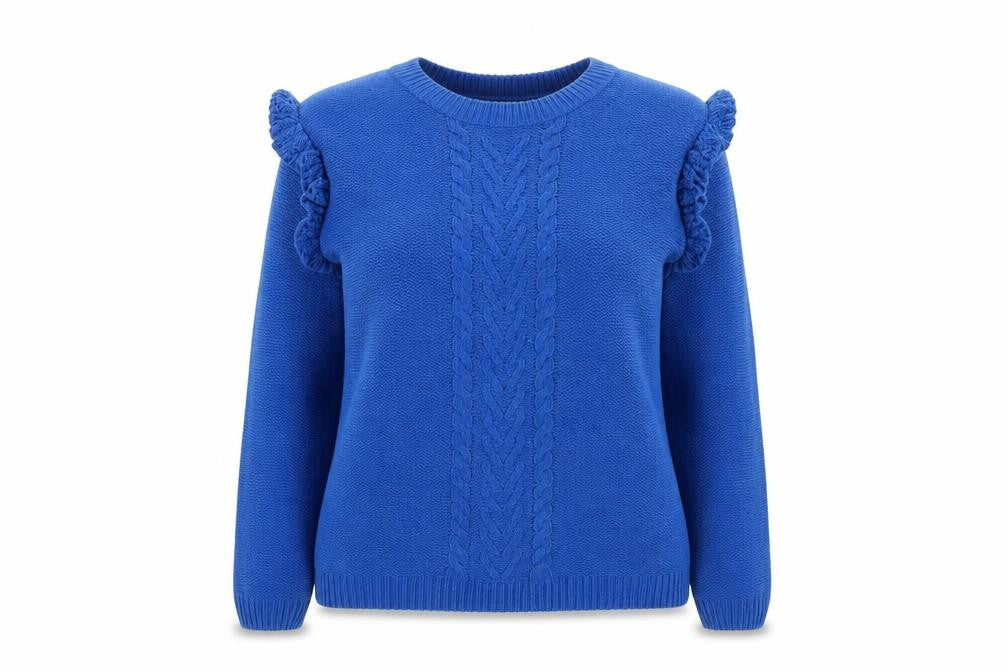 Womens UK Size S Papaya Blue Pullover Jumper