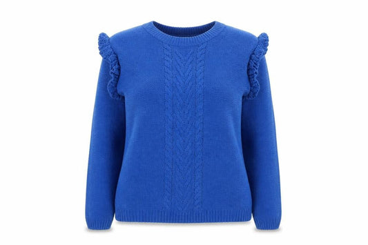 Womens UK Size S Papaya Blue Pullover Jumper