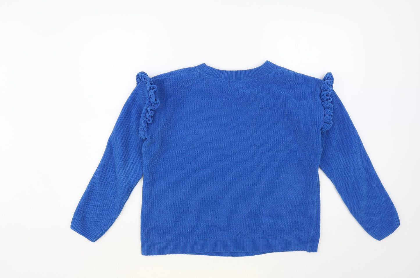 Womens UK Size S Papaya Blue Pullover Jumper