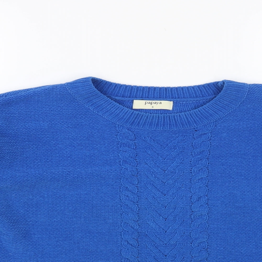 Womens UK Size S Papaya Blue Pullover Jumper