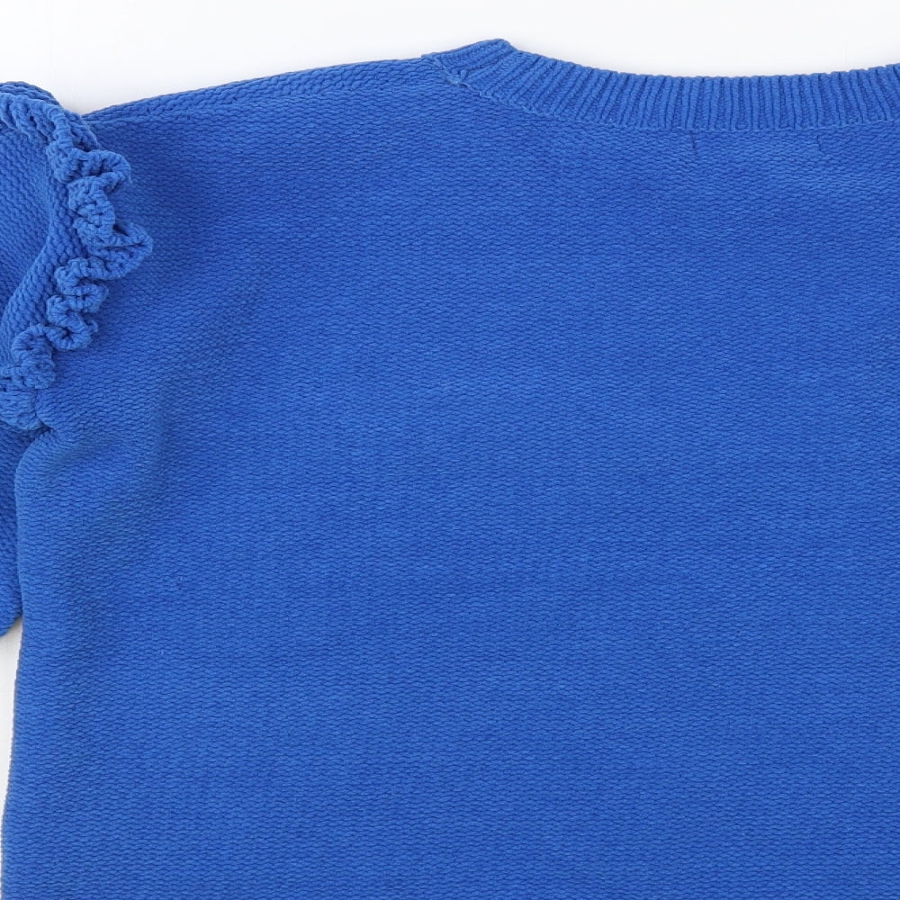 Womens UK Size S Papaya Blue Pullover Jumper