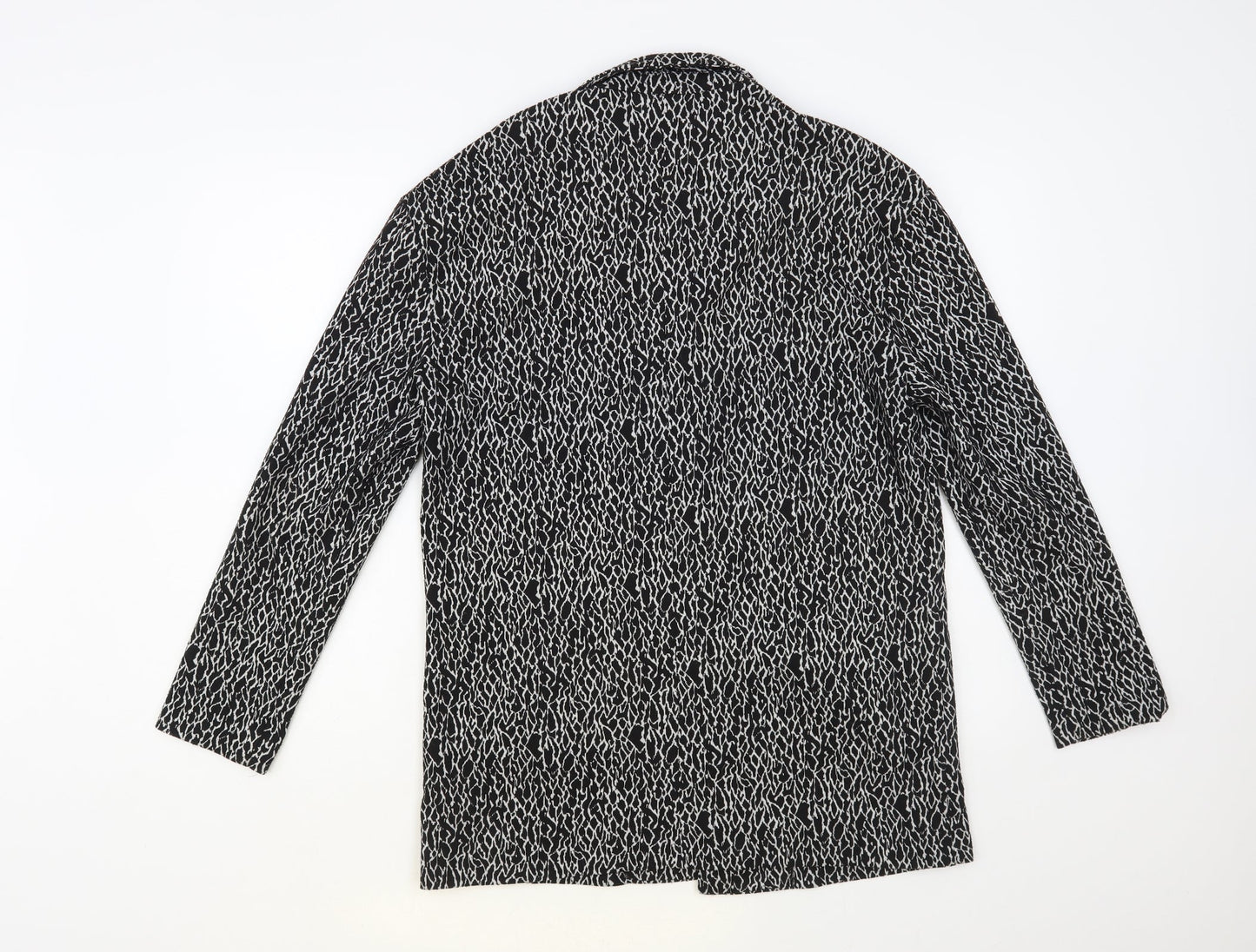 George Womens Black Animal Print Jacket Blazer Size 10