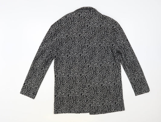 George Womens Black Animal Print Jacket Blazer Size 10