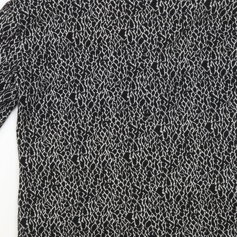 George Womens Black Animal Print Jacket Blazer Size 10