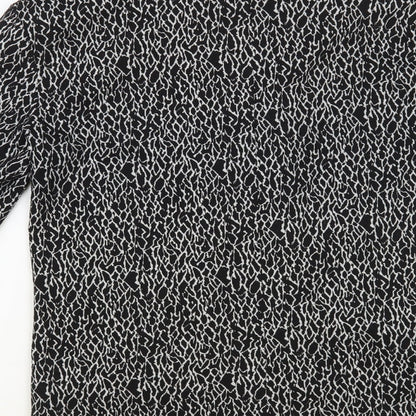 George Womens Black Animal Print Jacket Blazer Size 10