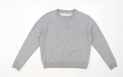 Very Womens Grey Cotton Pullover Sweatshirt Size 10 Pullover