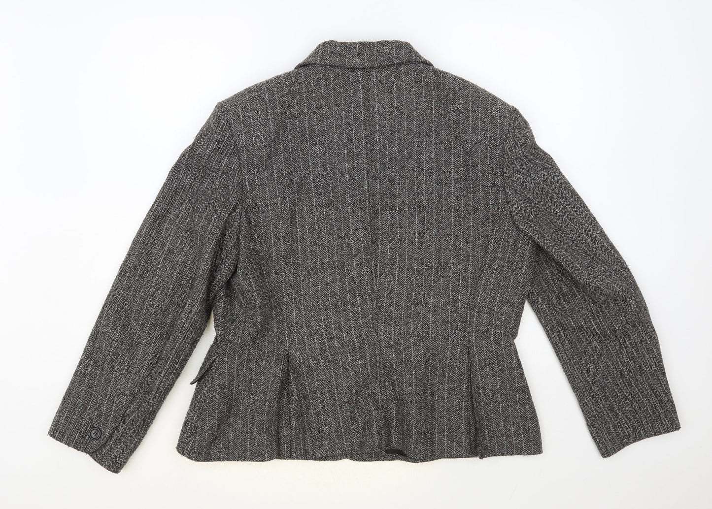 Olsen Womens Grey Striped Jacket Blazer Size 16 Button
