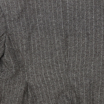 Olsen Womens Grey Striped Jacket Blazer Size 16 Button