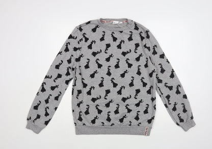 Primark Womens Grey Geometric Polyester Pullover Sweatshirt Size 8 Pullover - Mary Poppins