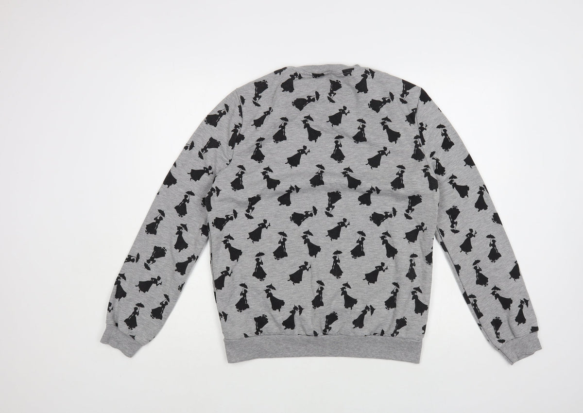 Primark Womens Grey Geometric Polyester Pullover Sweatshirt Size 8 Pullover - Mary Poppins