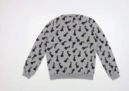 Primark Womens Grey Geometric Polyester Pullover Sweatshirt Size 8 Pullover - Mary Poppins