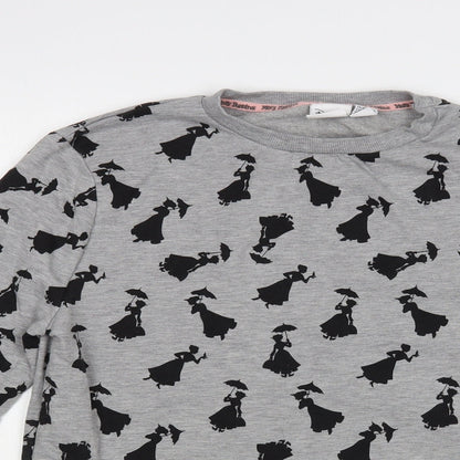 Primark Womens Grey Geometric Polyester Pullover Sweatshirt Size 8 Pullover - Mary Poppins